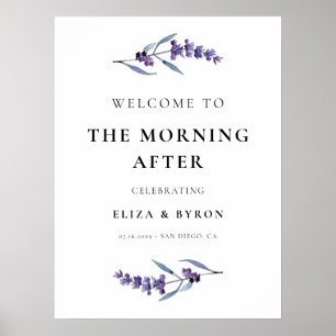 Affiche Elégante lavande Le matin après l'Affiche de bienv