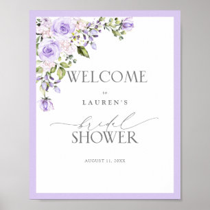 Affiche Elégante Lavande Lilac Lavender Floral Bridal Bien