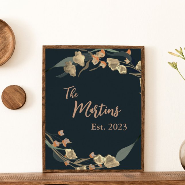 Affiche Elégante Marine Beige Botanique Famille (Créateur téléchargé)