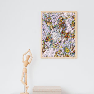 Affiche Elégante mosaïque colorée Illustrée Oiseau Art