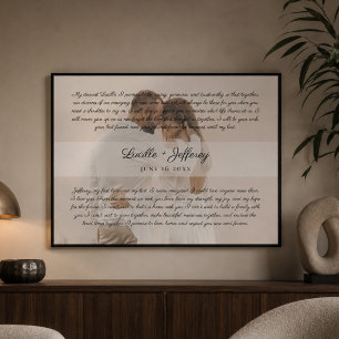 Affiche Élégante œuvre d'art de vœux de mariage Photo de