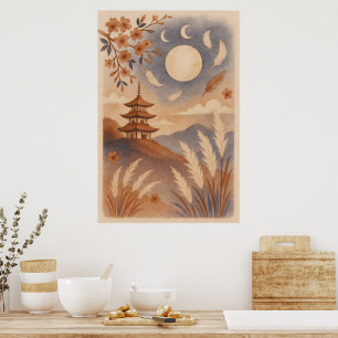 Affiche Élégante œuvre d'art japonaise murale – Traditionn