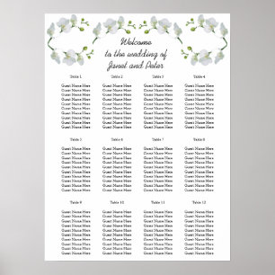 Affiche Elégante orchidée blanche Cartes de siège