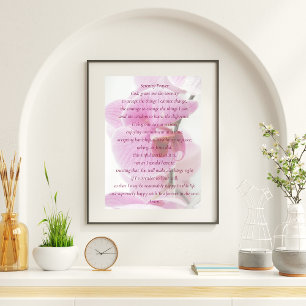 Affiche Elégante Orchidée rose Script prière de sérénité