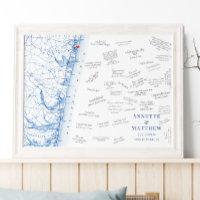 Affiche élégante pour le livre d'or de mariage à A