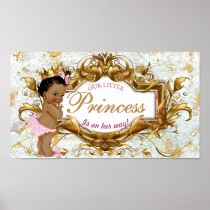 Affiche Élégante princesse africaine sur marbre blanc et o