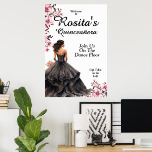 Affiche Elégante Quinceanera pour les 15 ans Espagnols