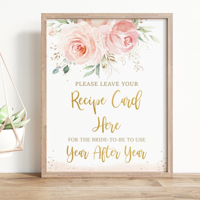Affiche Élégante recette florale rose pour mariée (Créateur téléchargé)