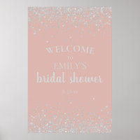 Elégante Rose Dusty Fête des mariées Argent Confet