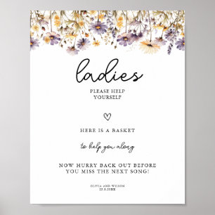 Affiche Elégante Salle de bain Mariage Florale Violet Lumi