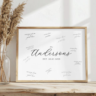 Affiche Élégante signature de l'invité de mariage moderne