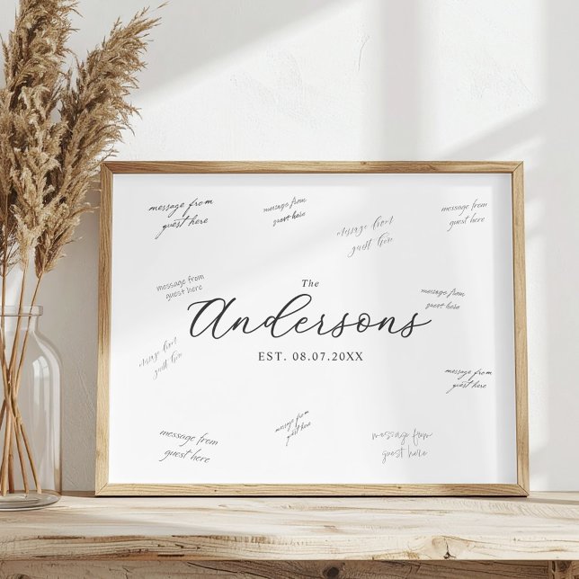 Affiche Élégante signature de l'invité de mariage moderne (Créateur téléchargé)