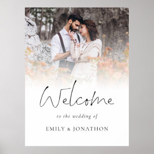 Affiche Élégante superposition photo Bienvenue au Mariage