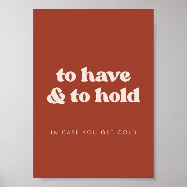 Affiche Élégante Terracotta à avoir et à tenir Blanche (Devant)