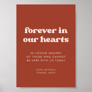 Affiche Élégante Terracotta Forever dans nos coeurs signe