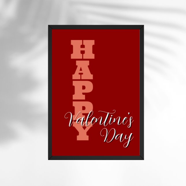 Affiche Elégante Terracotta Rouge Velvet Joyeux Valentin (Créateur téléchargé)