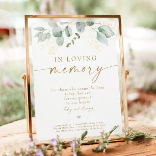 Affiche Élégante verdure et or dans l'amour Mariage mémoir