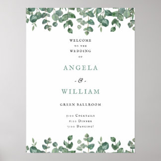 Affiche Elégante verdure Eucalyptus Feuille Mariage