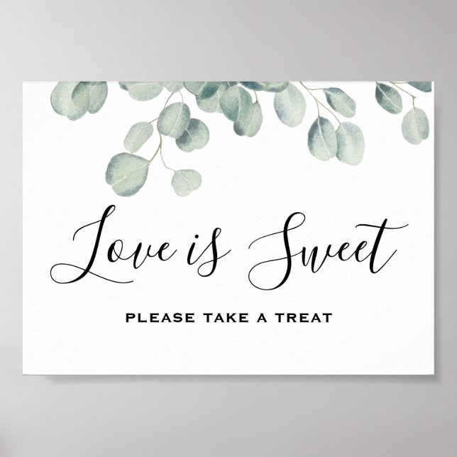 Affiche Elégante verdure Eucalyptus Feuille Mariage (Devant)