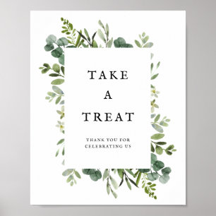 Affiche Elégante verdure Mariage Faveurs