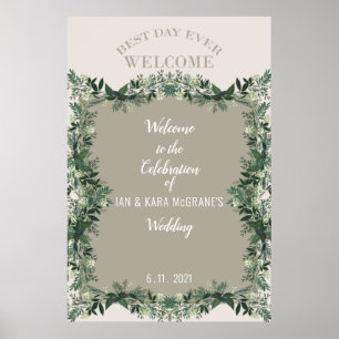 Affiche Élégante verdure Mariage rustique