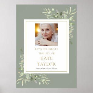 Affiche Élégante verdure Photo Célébration de la vie Signa