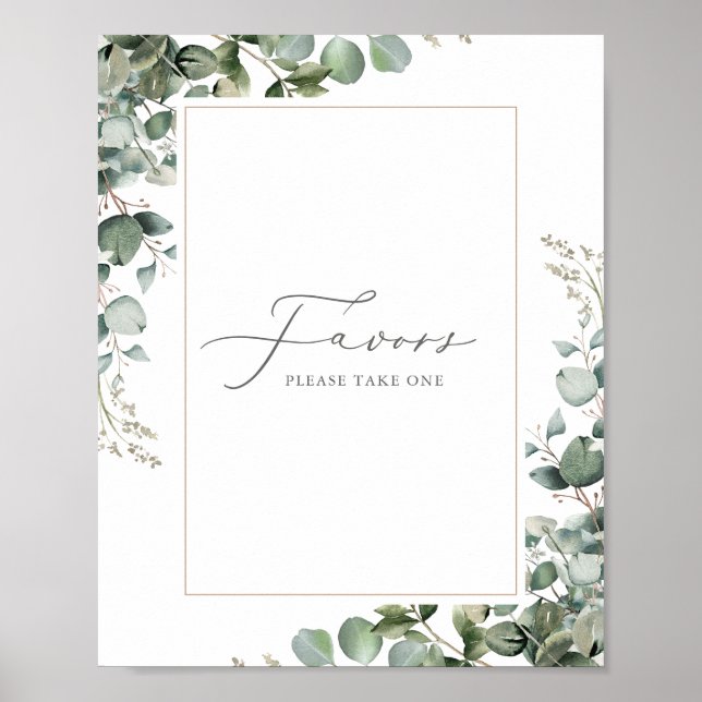 Affiche Elégante Verdure rustique Eucalyptus Mariage Faveu (Devant)