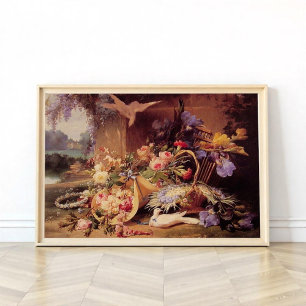Affiche Elégante vie morte avec fleurs par Eugene Bidau