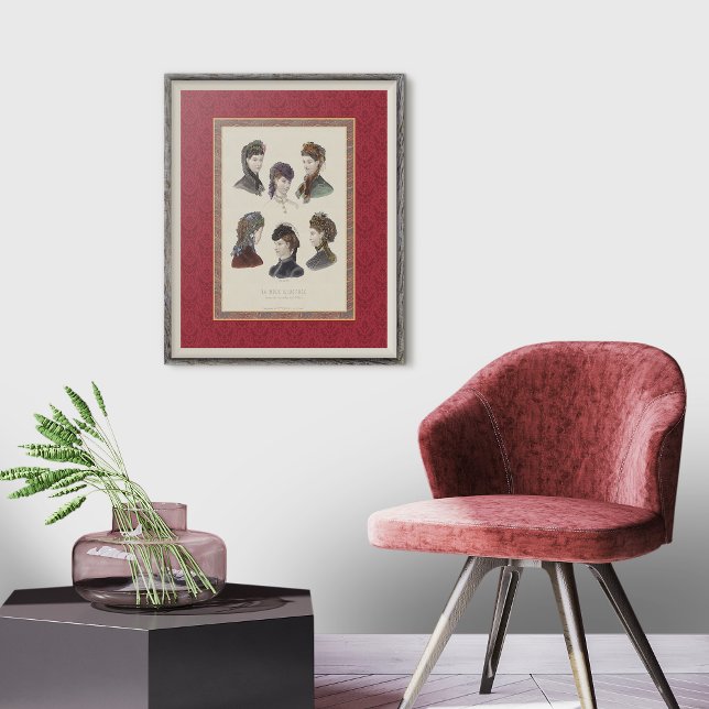 Affiche Élégantes Casquettes et Bonnets Vintage victorien (Créateur téléchargé)