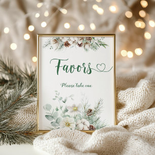 Affiche Élégantes faveurs de verdure hivernale prennent un