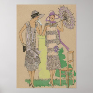 Affiche Élégantes flappers de printemps, Dames des années