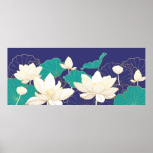 Affiche Élégantes fleurs de lotus