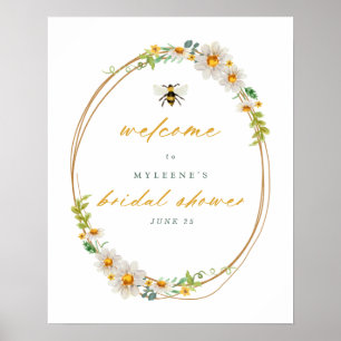 Affiche Elégantes marguerites et Fête des mariées des abei