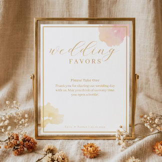 Affiche Élégants cadeaux de mariage à l'aquarelle avec écr