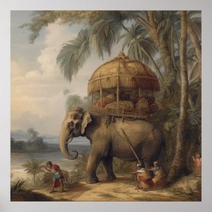 Affiche Élément Cérémonial Antique et Howdah Doré 