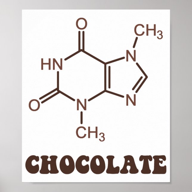 Affiche Élément Chocolat Scientifique Théobromine Molécule (Devant)