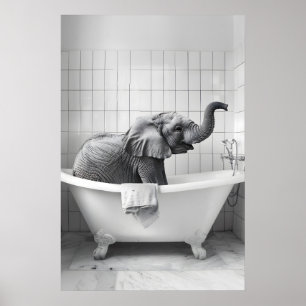 Affiche Élément d'art mural de salle de bain drôle avec él