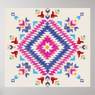 Affiche Élément De Design Tribal Dessiné À La Main Lumineu