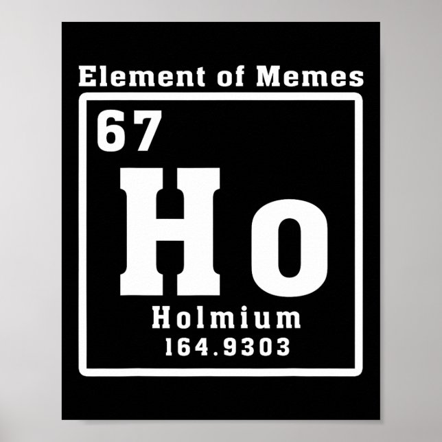 Affiche Élément de mèmes Ho Holmium 67 Drôle de science  (Devant)