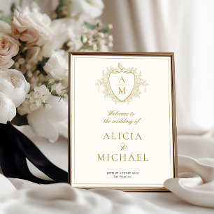 Affiche Élément imprimable de bienvenue de mariage à armoi