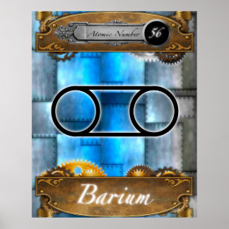 Affiche Élément périodique Barium Numéro atomique #56 Post