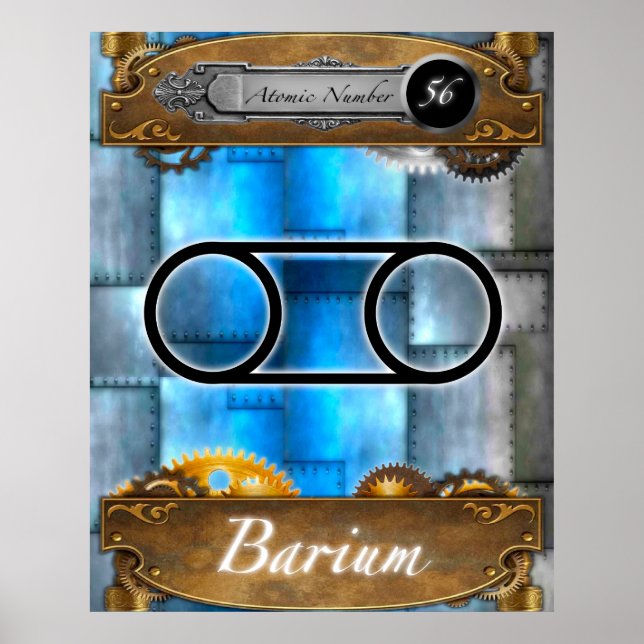Affiche Élément périodique Barium Numéro atomique #56 Post (Devant)