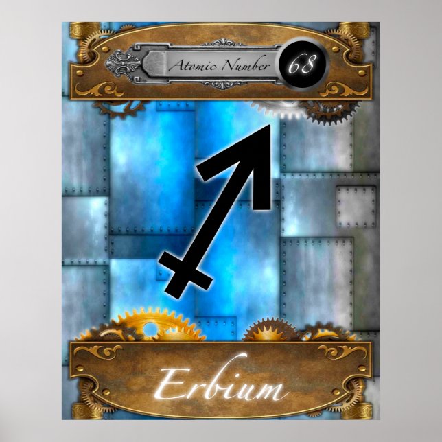 Affiche Élément périodique Erbium Numéro atomique #68 Post (Devant)