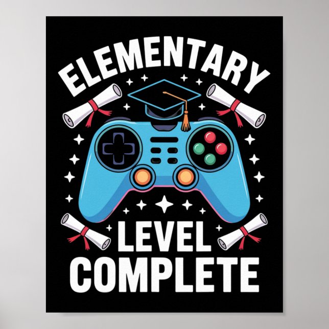 Affiche Elementary School Level Complete Funny Gamer Boys  (Devant)