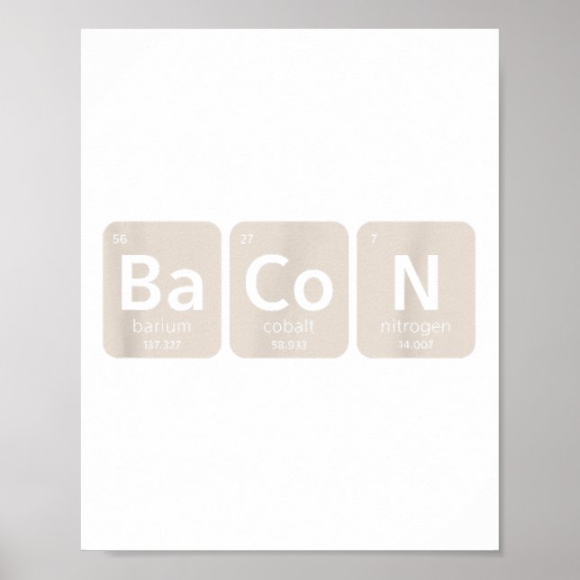 Affiche Éléments De Bacon _ Bbq Drôle, Grillage Porc _1 (Devant)
