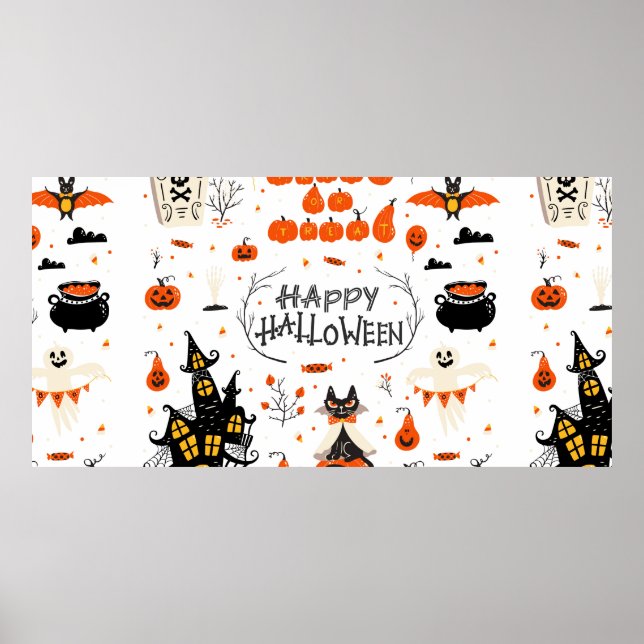 Affiche Eléments de design Halloween. Cliparts d'Halloween (Devant)