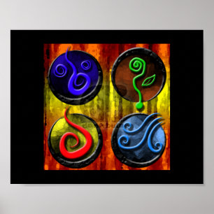 Affiche Éléments De L'Affiche Magique