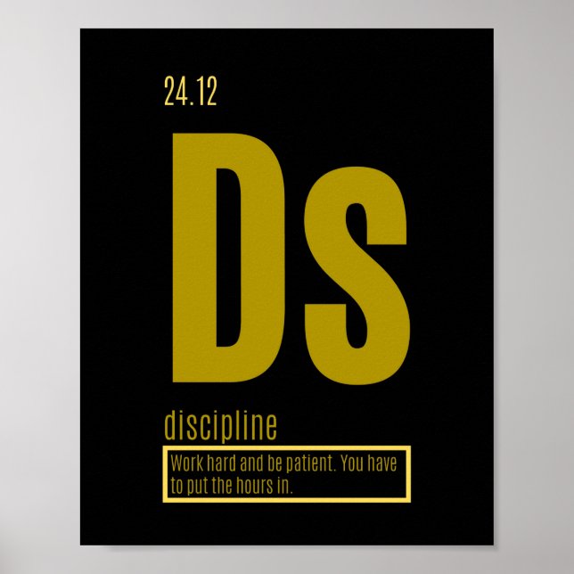 Affiche Éléments fondamentaux du succès | Discipline (Devant)