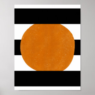 Affiche Éléments noirs et jaunes abstraits Formes orange P