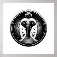 Eléphant à travers la porte de Peephole | Fisheye